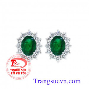 Hoa tai Emerald thiên nhiên vàng tây