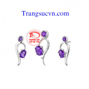 Bộ trang sức thạch anh tím