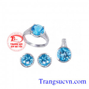 Topaz xanh nước biển bộ