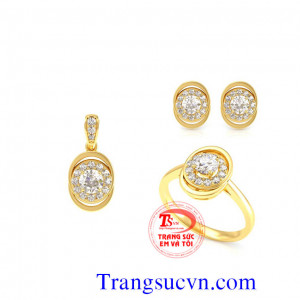 Trang sức kim cương thiên nhiên vàng tây 