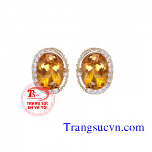 Bông tai Citrine đẹp 