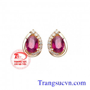 Ruby hoa tai và kim cương tự nhiên