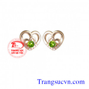 Hoa tai đá peridot đẹp