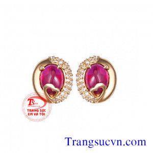 Cặp bông tai ruby