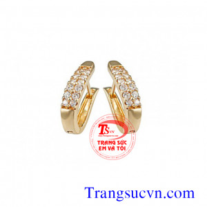 Cặp bông tay kim cương thiên nhiên vàng 18k