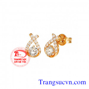 Hoa tai đá kim cương thiên nhiên 