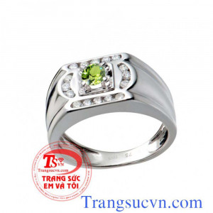 Nhẫn nam vàng trắng 18k