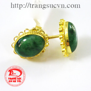 Hoa tai ngọc jadeite (ngọc cẩm thạch)