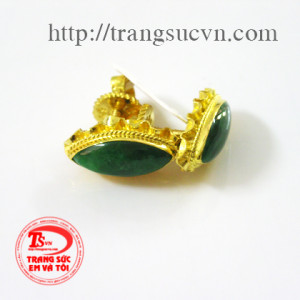 Hoa tai ngọc jadeite thiên nhiên