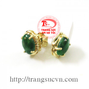 Hoa tai ngọc jadeite thiên nhiên