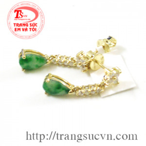 Hoa tai ngọc jadeite (ngọc cẩm thạch)