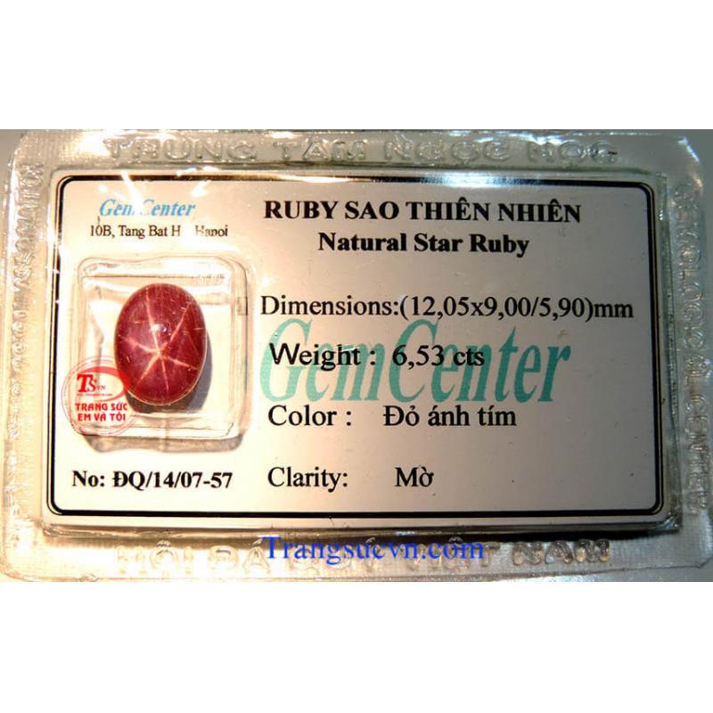 Natural Star ruby-Vietnam