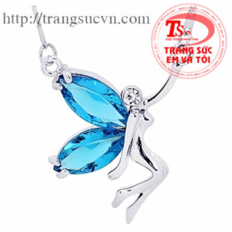 Mặt dây topaz xanh