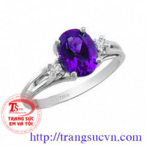 Nhẫn nữ thạch anh tím