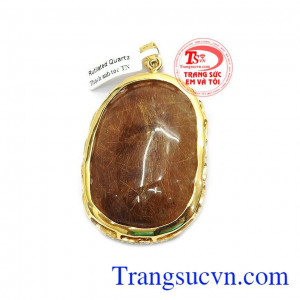 Mặt phật Di lặc thạch anh tóc phát tài