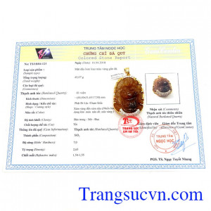 Giấy kiểm định của Trung tâm ngọc học