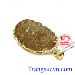 Mặt phật Di lặc thạch anh tóc bình an