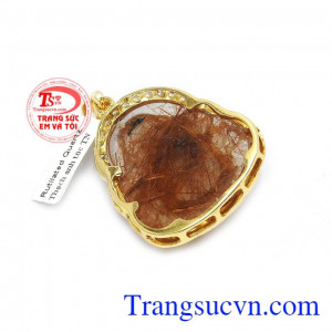 Mặt sau của mặt dây thạch anh tóc