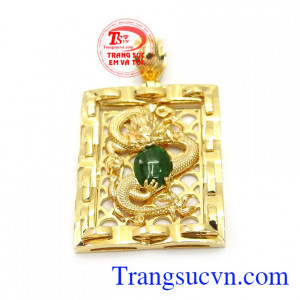 Mặt dây rồng vàng jadeite