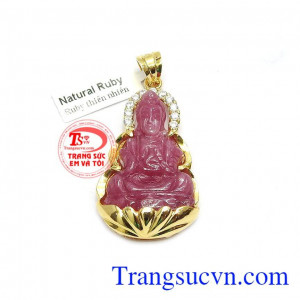 Mặt phật Quan âm ruby an bình