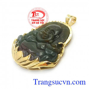 Mặt Di Lặc Bọc Vàng Tài Lộc với hình tượng phật Di Lặc là biểu tượng mang lại may mắn, tài lộc và hạnh phúc cho người đeo
