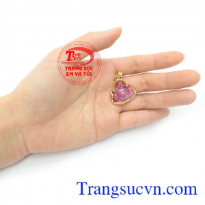 Mặt Phật Ruby Đại Lộc bọc vàng 14 bền đẹp, chất lượng đảm bảo