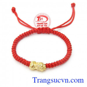 Dây tết charm tì hưu may mắn vàng 10k, giao hàng nhanh trên toàn quốc