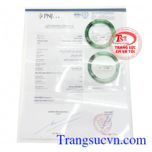Giấy kiểm định Vòng Ngọc Sơn Thủy Như Ý