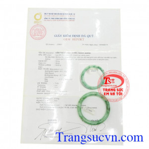 Giấy kiểm định Vòng Ngọc Cẩm Thạch Hạnh Phúc