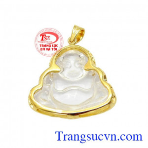 Đá thạch anh trắng được bọc vàng xung quanh đảm bảo cho viên đá bền đẹp