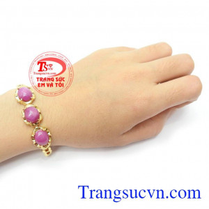 Lắc Tay Ruby Sao Nhân Tạo