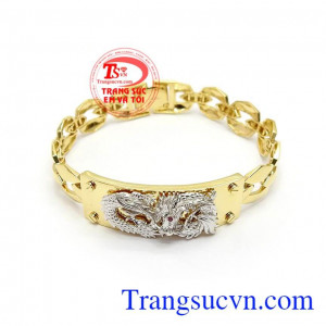 Lắc Tay Nam Rồng Cá Tính với đường nét chế tác tinh xảo, độc đáo, mang lại sự cá tính, mạnh mẽ và phong cách riêng của người đeo