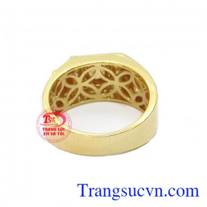 Nhẫn nam vàng tây 10k sáng bóng, kết hợp với nhiều trang phục