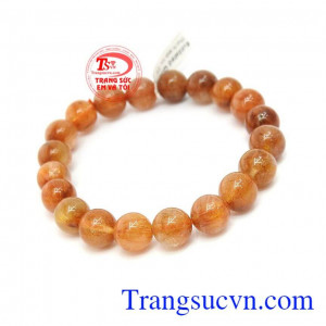 Chuỗi vòng tay thạch anh tóc là sản phẩm thạch anh tóc nâu vàng đẹp