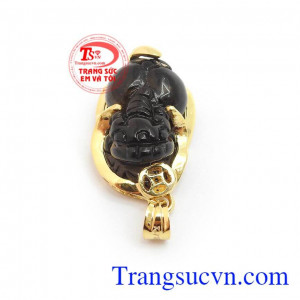Mặt dây chuyền Tỳ hưu bọc vàng sang trọng
