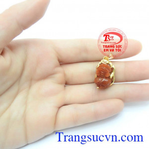 Mặt dây Tỳ hưu bọc vàng phong thủy