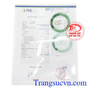 Giấy kiểm định Ngọc Jadeite=>Ngọc Cẩm Thạch