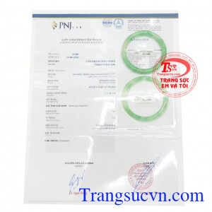 Giấy kiểm định Vòng cẩm thạch tròn