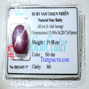 Ruby sao nước myanma