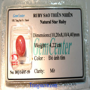 Đá Ruby sao thiên nhiên đẹp