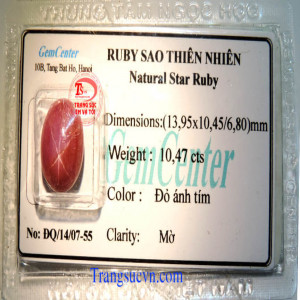 Ruby sao tự nhiên sao nét