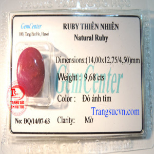 Ruby thiên nhiên ép vỉ
