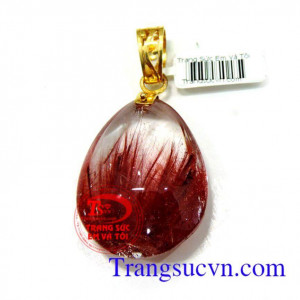 Mặt thạch anh tóc đỏ đẹp