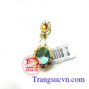 Mặt dây chuyền vàng đá xanh