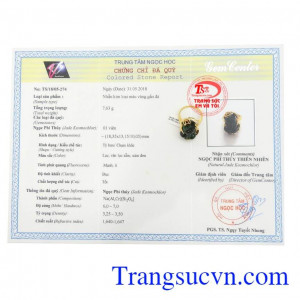 Giấy kiểm định Nhẫn tỳ hưu nữ 14k đeo may mắn