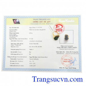 Giấy kiểm định Nhẫn Tỳ Hưu Ngậm Tiền Bình Yên