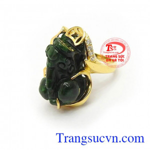 Nhẫn Vàng 14k Tỳ Hưu Phú Quý chạm khắc tinh tế