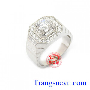Nhẫn vàng trắng nam sang trọng là sản phẩn nhẫn vàng trắng 10k, sang trọng, tinh tế