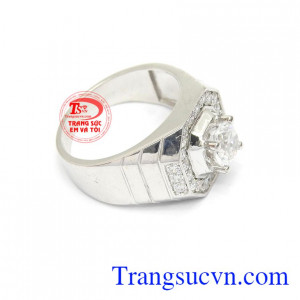 Nhẫn vàng trắng nam sang trọng là sản phẩn nhẫn vàng trắng 10k, sang trọng, tinh tế