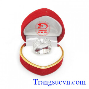 Nhẫn nam vàng trắng 10k đẹp